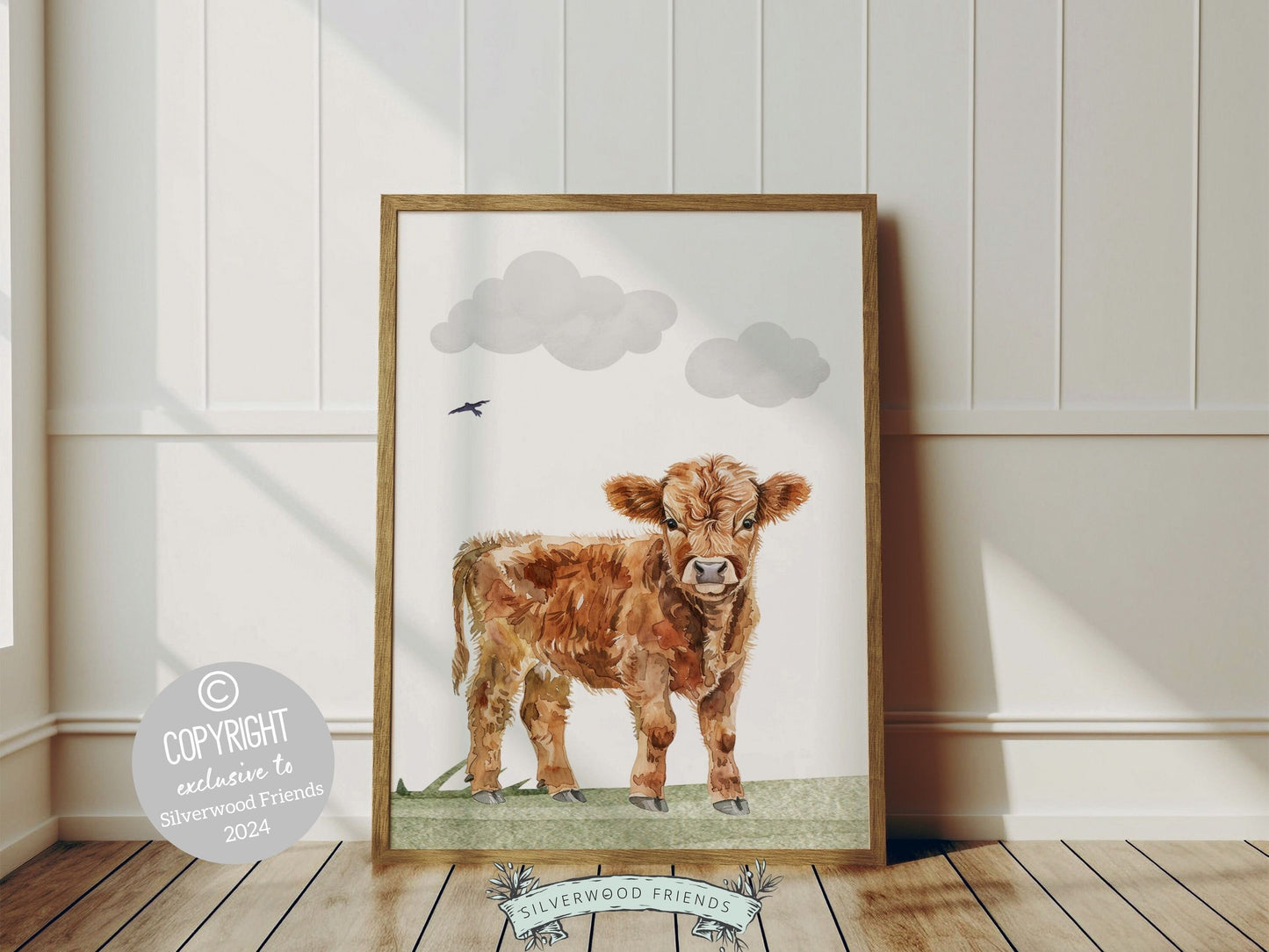 Highland Cow Nursery Print, Highland Cow Nursery Decor, Baby Farm Animal Nursery Wall Art, Baby Shower Gift Farm Nursery Decor Digital Print
