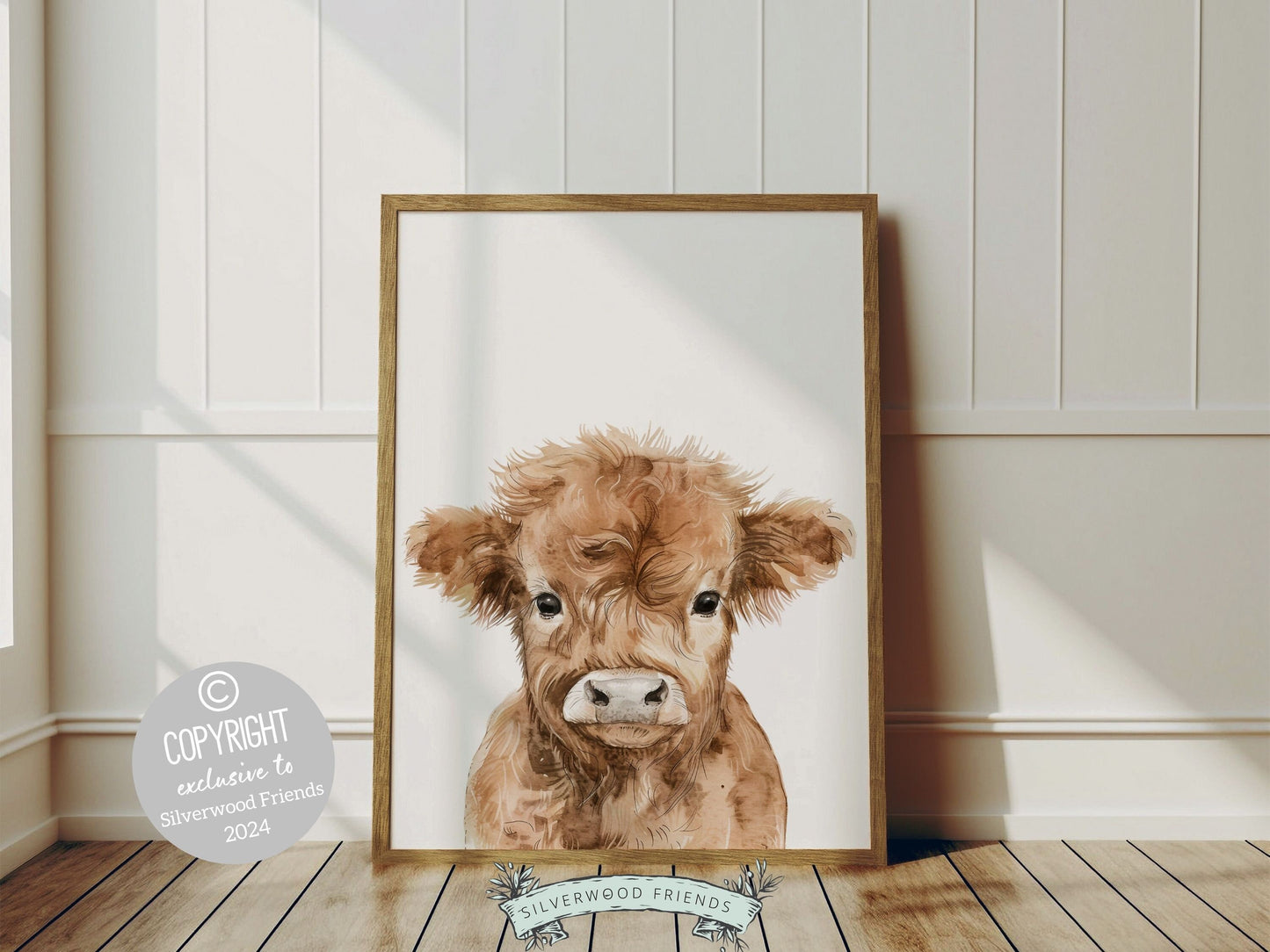 Highland Cow Nursery Print, Highland Cow Nursery Decor Gifts, Kids Farm Bedroom Wall Decor, Baby Farm Animal Nursery Digital Download Prints