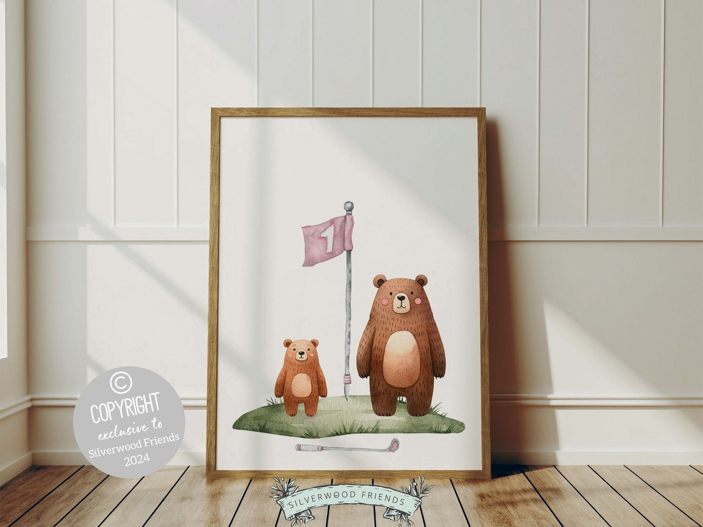 Girls Pink Golf Nursery Prints, Girls Pink Golf Nursery Decor, Girls Sport Nursery Decor, Watercolor Girl Pink Golf Pictures Digital Print