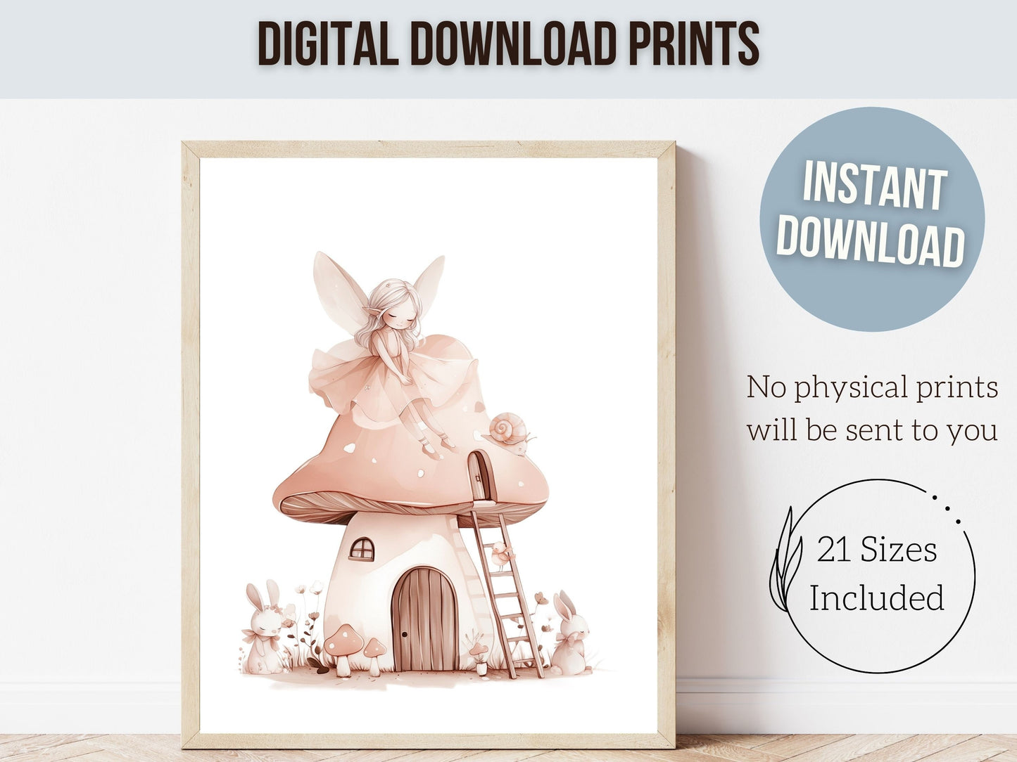 ORIGINAL Wildflower Fairy Nursery Print Gift For Baby Girl Fairy Nursery Decor, Fairies Nursery Wall Art Fairy Garden Digital Download Print
