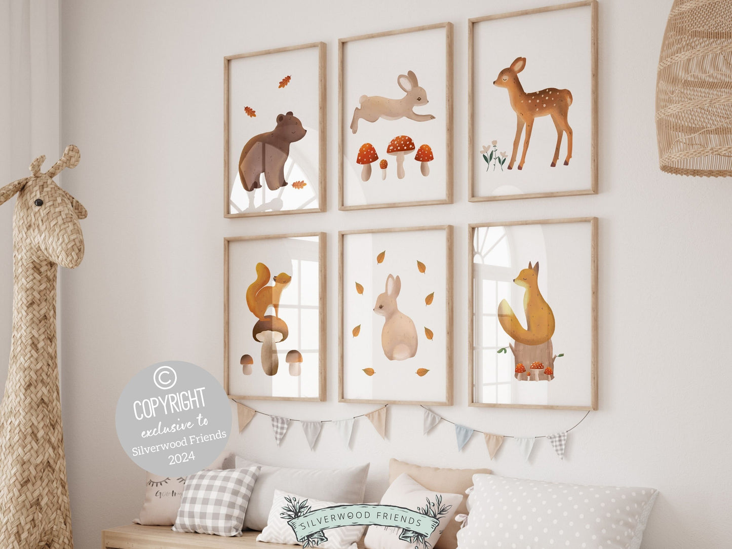 Woodland Mushroom Nursery Print Gift For Kids Woodland Mushroom Nursery Decor, Boho Fall Forest Bedroom Nature Nursery Theme Digital Prints