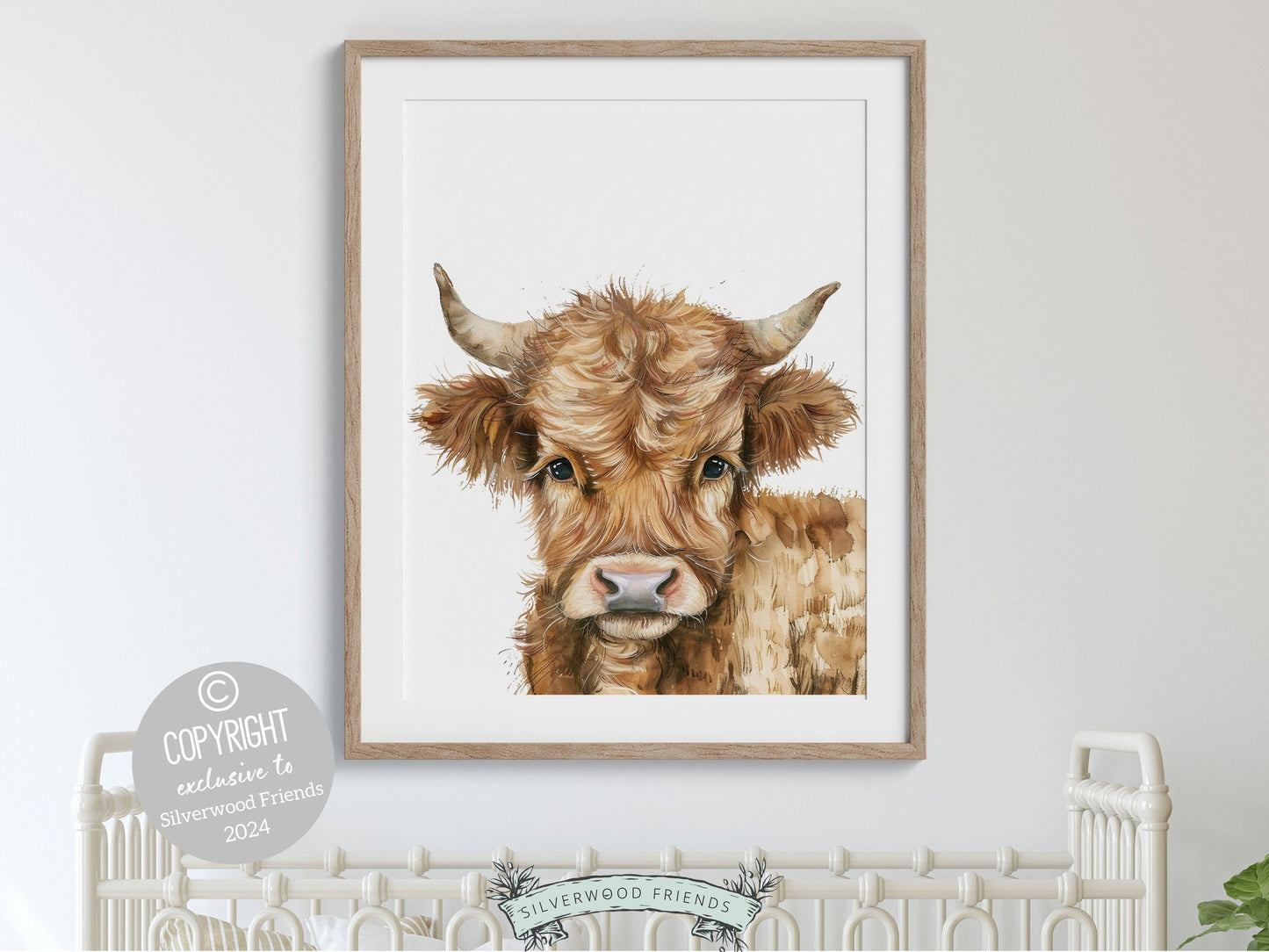Highland Cow Nursery Print, Highland Cow Nursery Decor, Baby Farm Animal Nursery Print,Farm Nursery Decor Baby Shower Gift Cow Digital Print