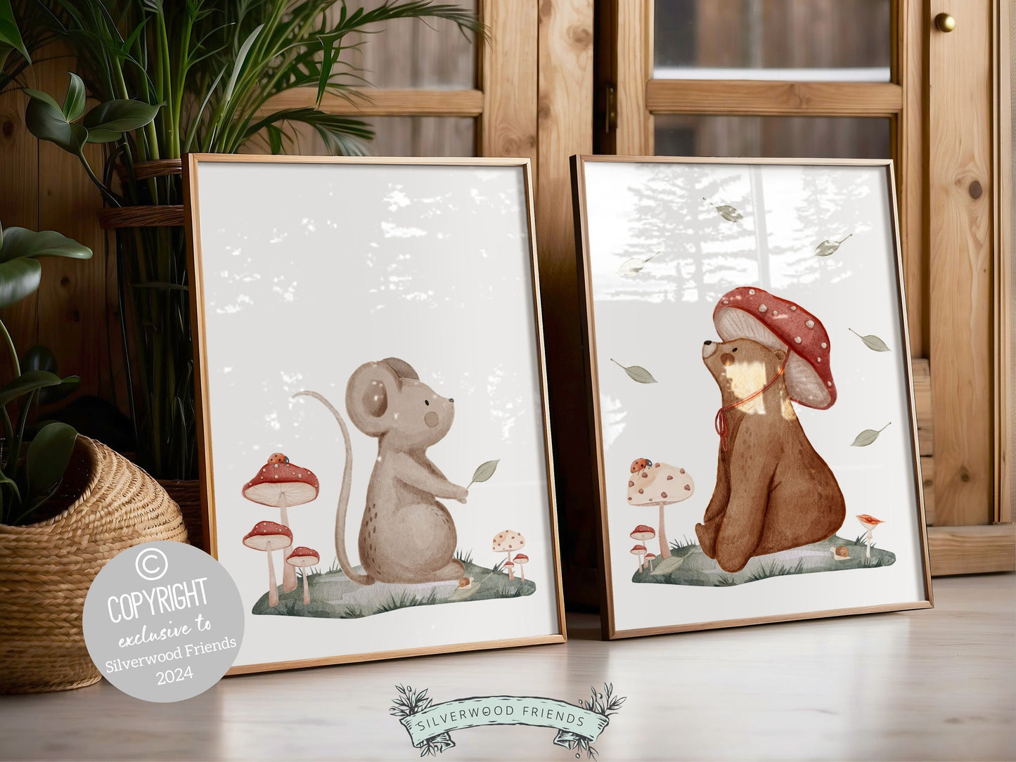 Woodland Mushroom Nursery Print, Woodland Mushroom Nursery Decor, Toddler Wall Decor Whimsical Woodland Nature Neutral Nursery Digital Print