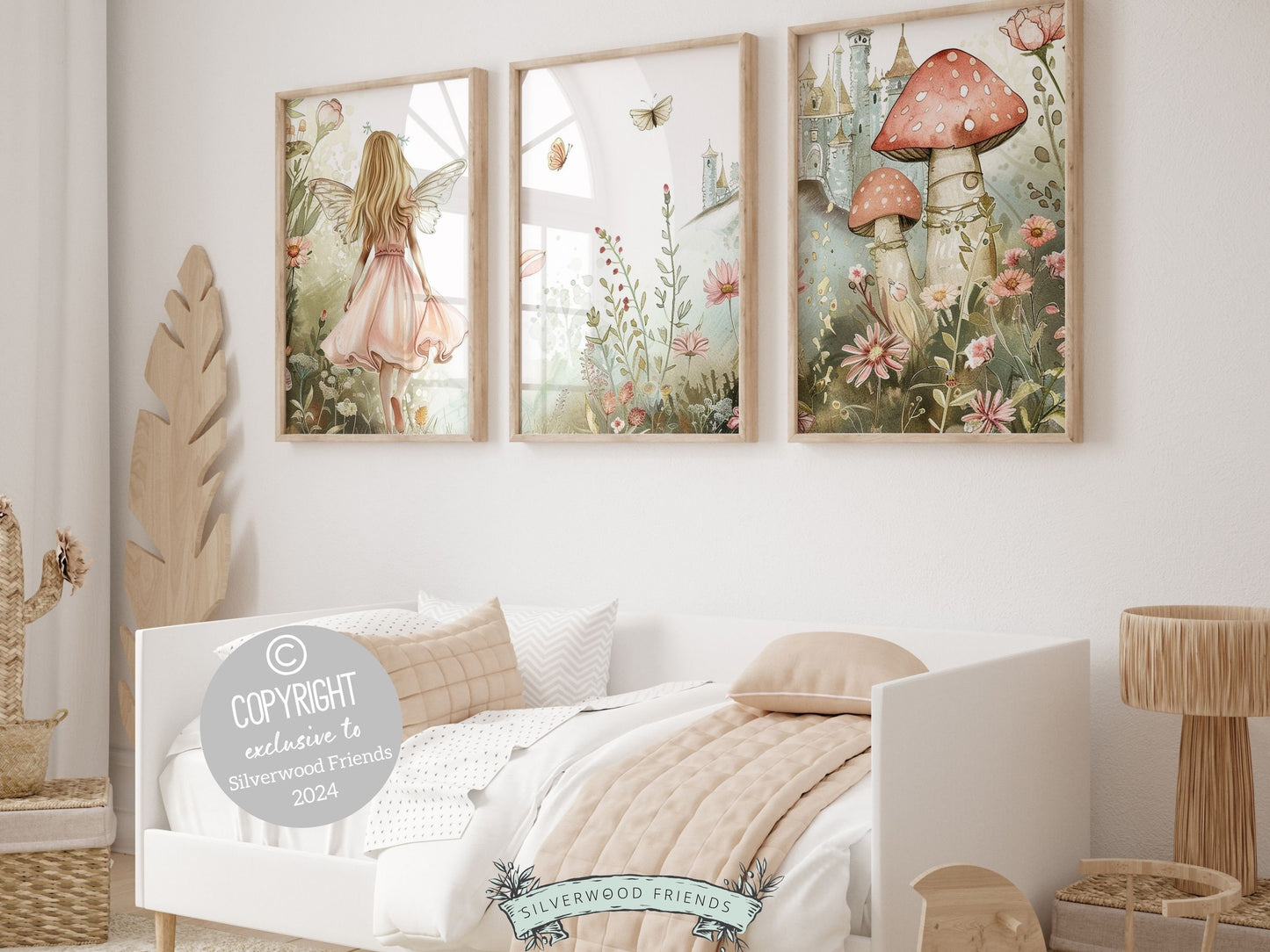 ORIGINAL Wildflower Fairy Garden Nursery Print Gift For Baby Girl Fairy Nursery Decor, Fairies Nursery Wall Art Toddler Room Digital Prints