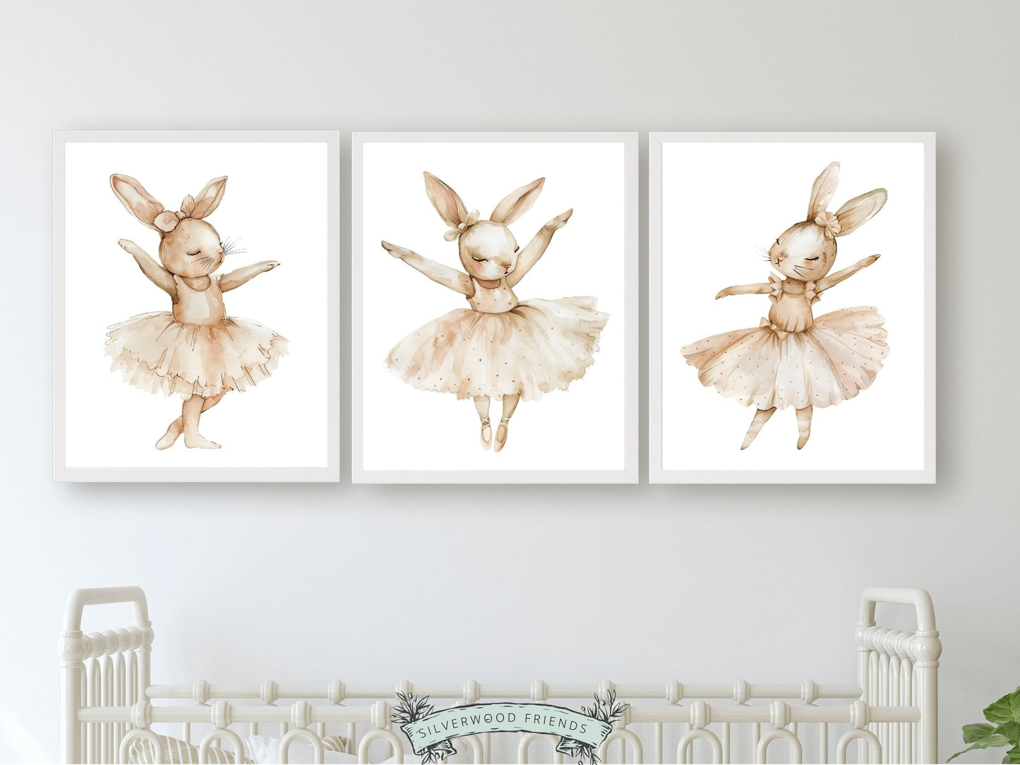 ORIGINAL Bunny Nursery Print Gift For Baby Girl Bunny Nursery Decor, Kids Ballet Bedroom Wall Decor Ballerina Bunny Nursery Digital Print