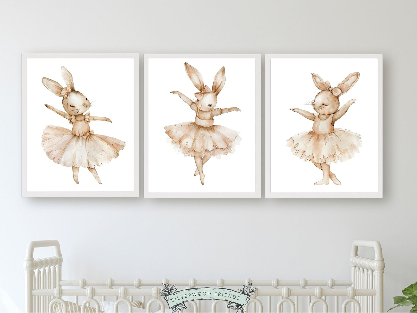 ORIGINAL Bunny Nursery Print Gift For Baby Girl Bunny Nursery Decor,Kids Ballet Room Wall Decor Ballerina Bunny Rabbit Nursery Digital Print