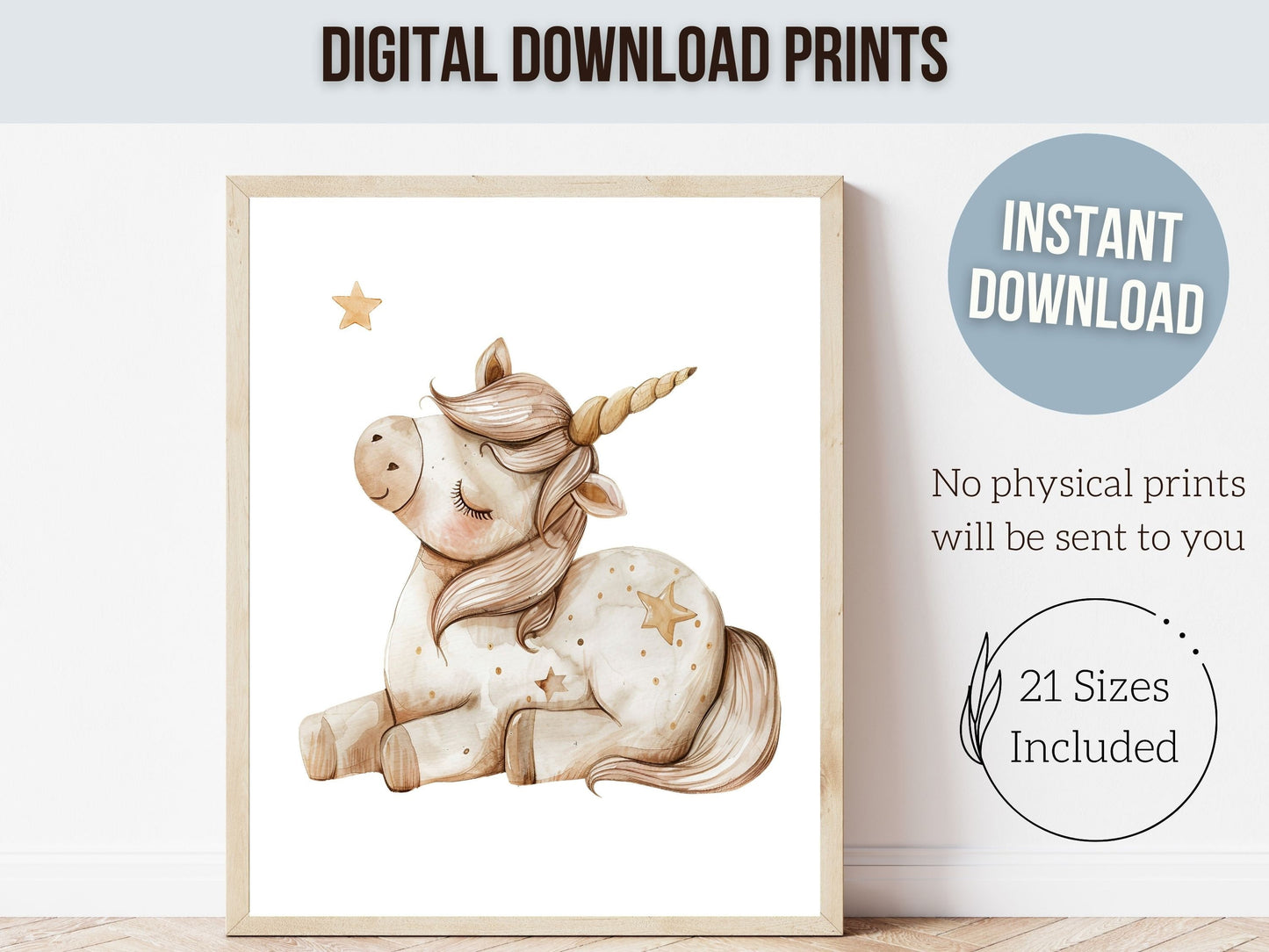 Baby Girls Unicorn Nursery Prints, Fairytale Fantasy Nursery Decor, Girly Wall Art, Unicorn Newborn Gift, Baby Girl Room Decor Digital Print