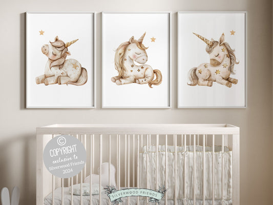 Inspire your childs imagination with our Set of 3 Unicorn Nursery Prints showcasing adorable unicorns and stars for a whimsical, enchanting nursery. These neutral prints are the perfect addition to your nursery and also as a baby shower gift.