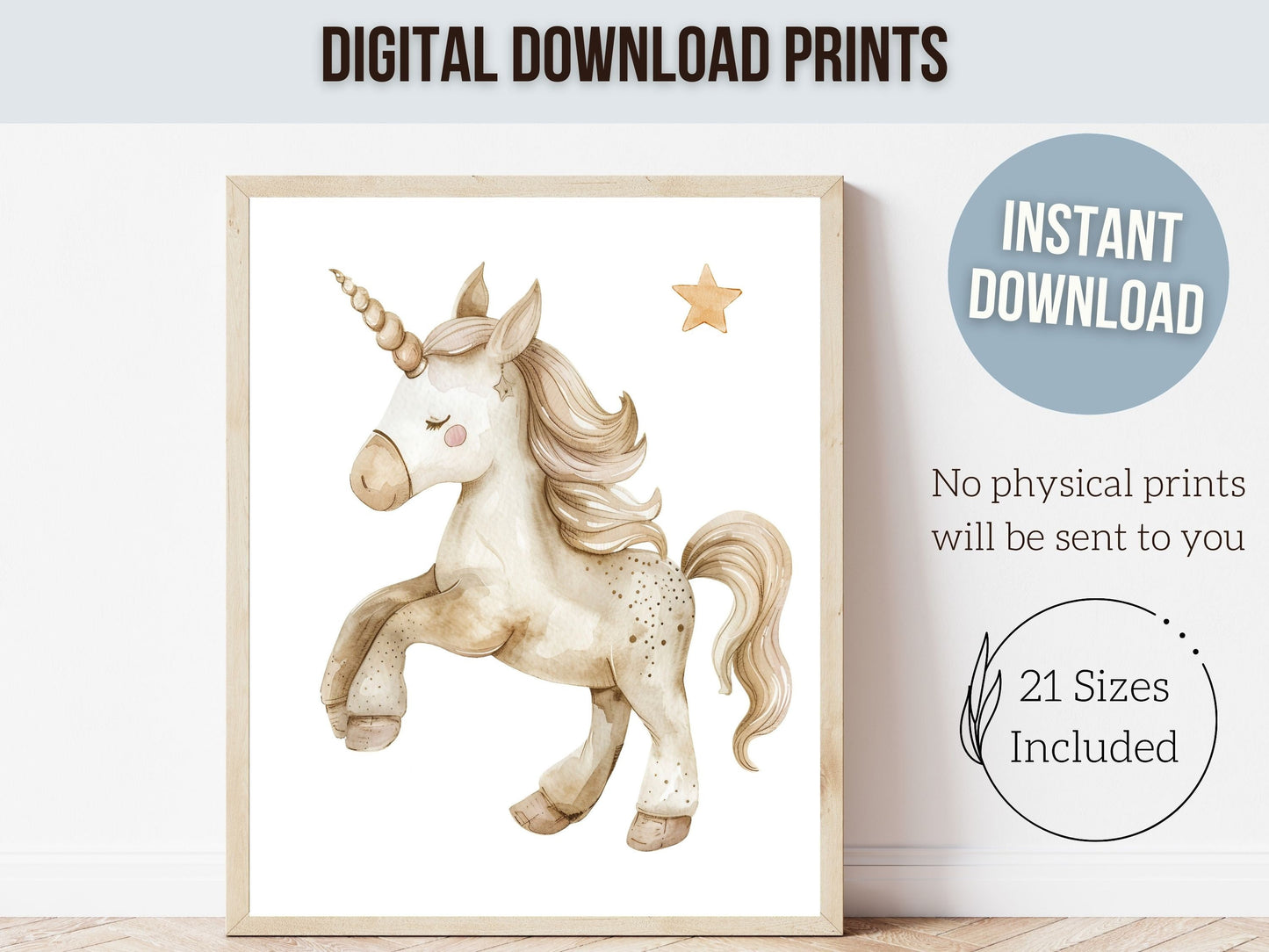 Unicorn Nursery Prints, Boho Rainbow Nursery Decor, Celestial Nursery Wall Art, Baby Girl Unicorn Room Decor Fantasy Nursery Digital Prints