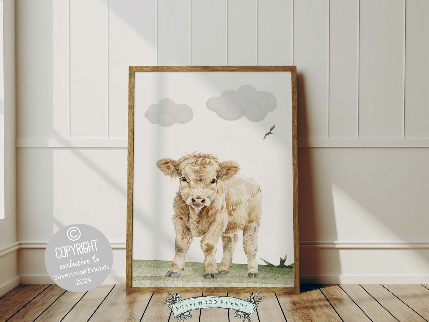 Highland Cow Nursery Print, Highland Cow Nursery Decor, Baby Farm Animal Nursery Wall Art, Baby Shower Gift Farm Nursery Decor Digital Print