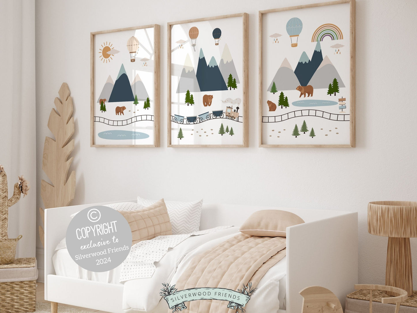 Boys Train Nursery Print, Transport Air Balloon Nursery Decor, Toddler Boy Adventure Room Wall Decor, Boys Train Rail Road Map Digital Print