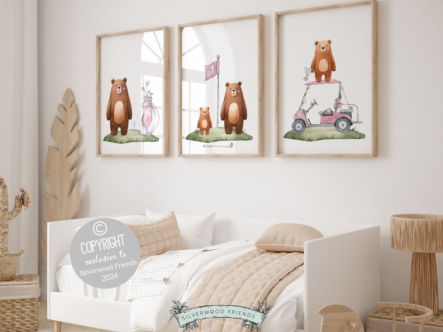 Girls Pink Golf Nursery Prints, Girls Pink Golf Nursery Decor, Girls Sport Nursery Decor, Watercolor Girl Pink Golf Pictures Digital Print