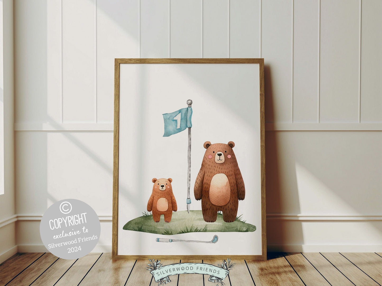 Boys Blue Golf Nursery Prints, Boys Blue Golf Nursery Decor, Toddler Boy Sport Room Wall Decor, Animals Playing Golf Picture Digital Print