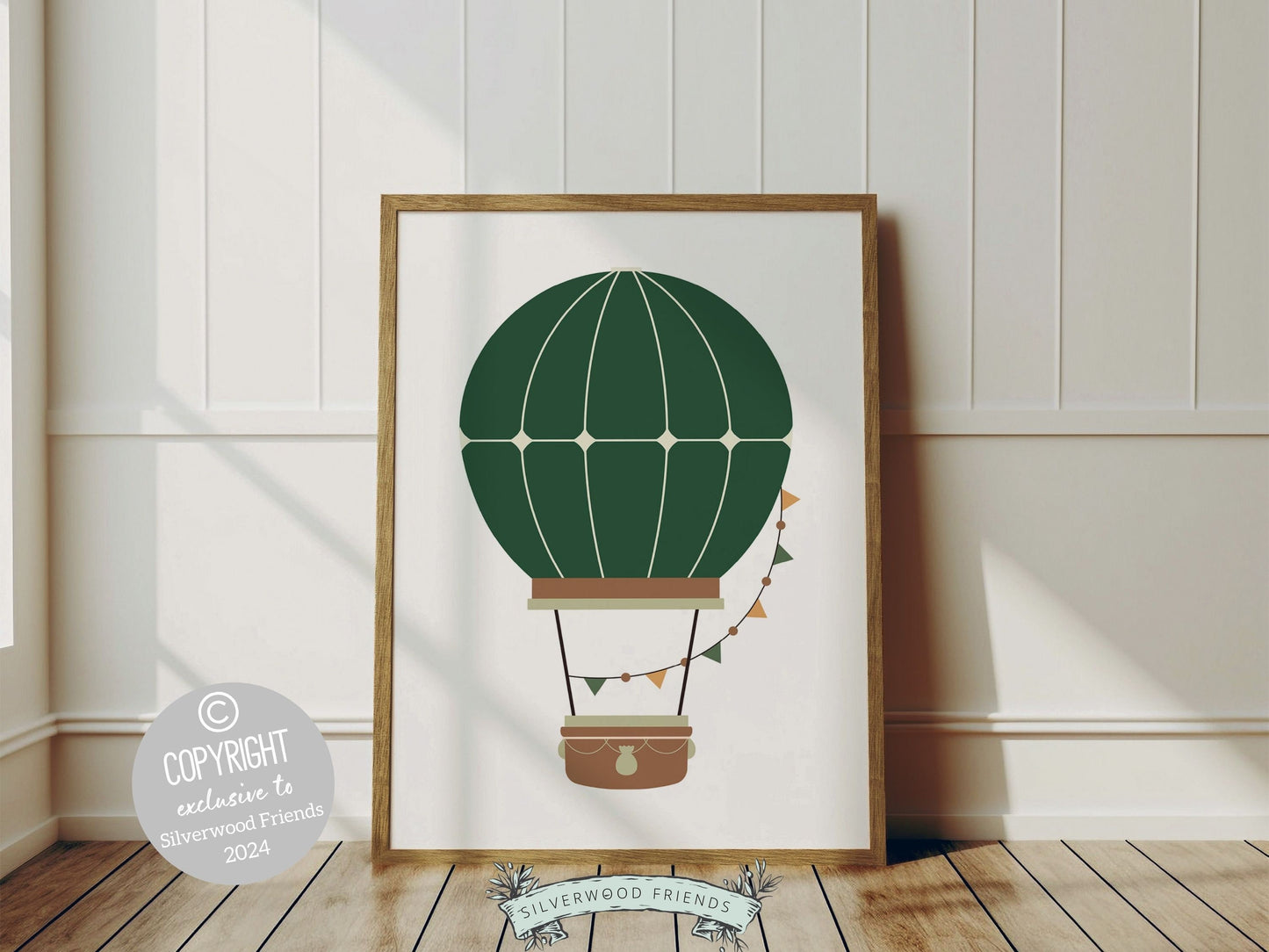 Green Hot Air Balloon Nursery Prints, Boys Green Adventure Nursery Decor, Toddler Boys Transport Adventure Room Wall Decor Digital Prints