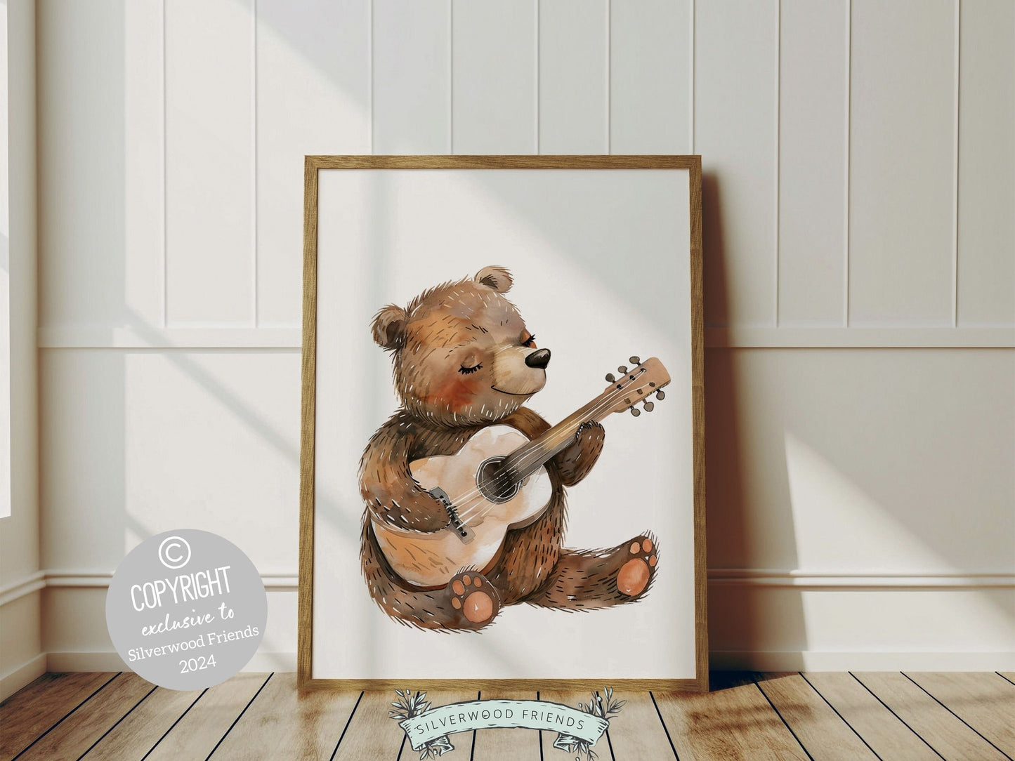 Woodland Musical Animal Nursery Prints, Woodland Music Nursery Decor, Woodland Animals Playing Instruments Nursery Wall Art Digital Print