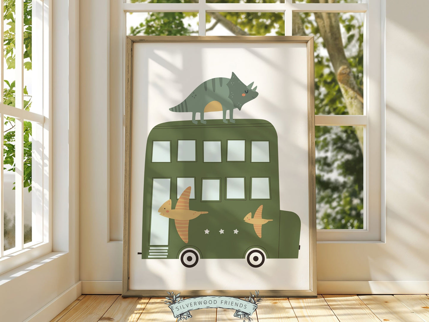 Dinosaur Nursery Print, Toddler Boys Transport Nursery Room Decor, Dinosaur Playroom Print Set, Baby Boy Dino Car Nursery Art Digital Print