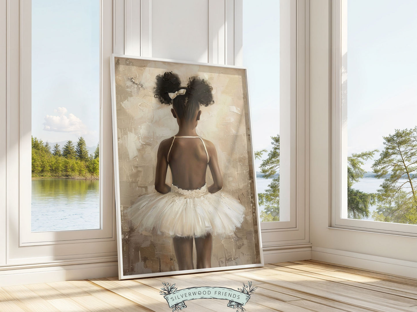 Black Ballerina Nursery Print, African American Ballerina Nursery Decor, Little Black Girl Ballet Nursery Wall Art, Black Girl Digital Print