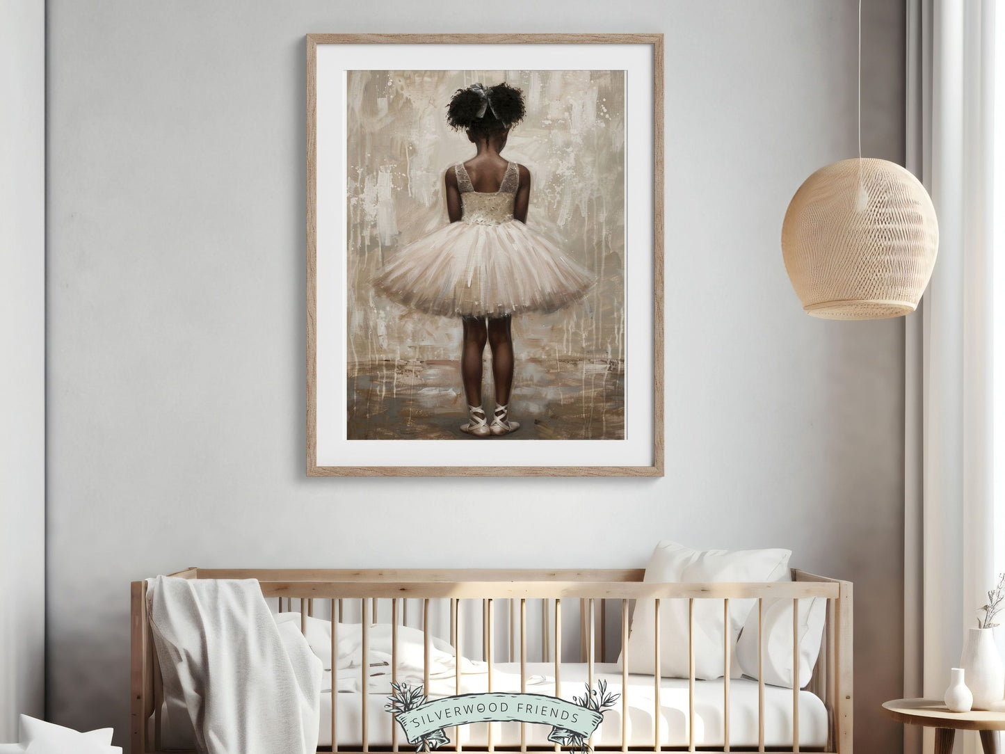 Black Ballerina Nursery Print, African American Ballerina Nursery Decor, Little Black Girl Ballet Nursery Wall Art, Black Girl Digital Print
