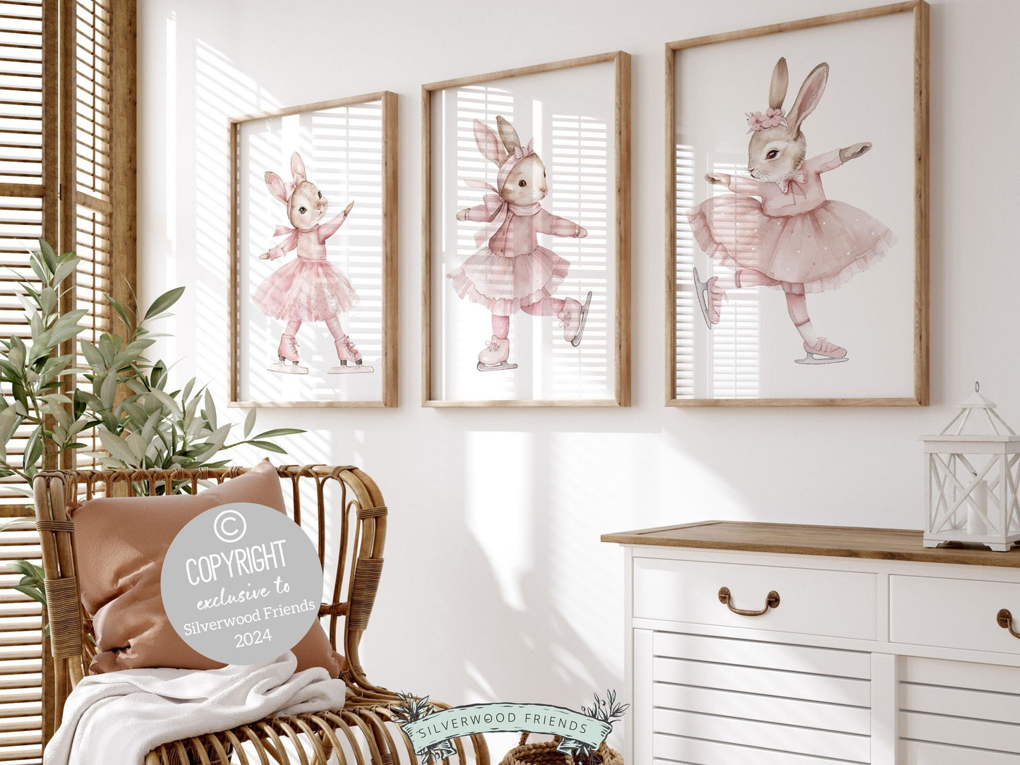Figure Skating Bunny Nursery Print, Baby Girl Nursery Print, Ballerina Bunny Nursery Decor, Ice Skating Gift Girls Sport Room Digital Print