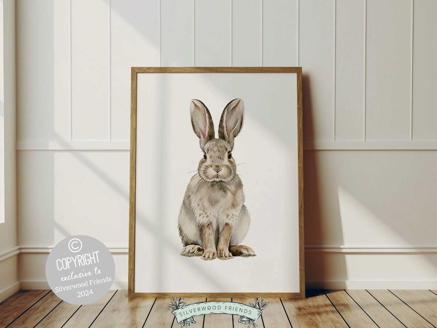 Bunny Nursery Print Set of 2, Bunny Rabbit Nursery Wall Art, Woodland Nursery Decor, Minimalist Neutral Nursery Bunny Tail Digital Print