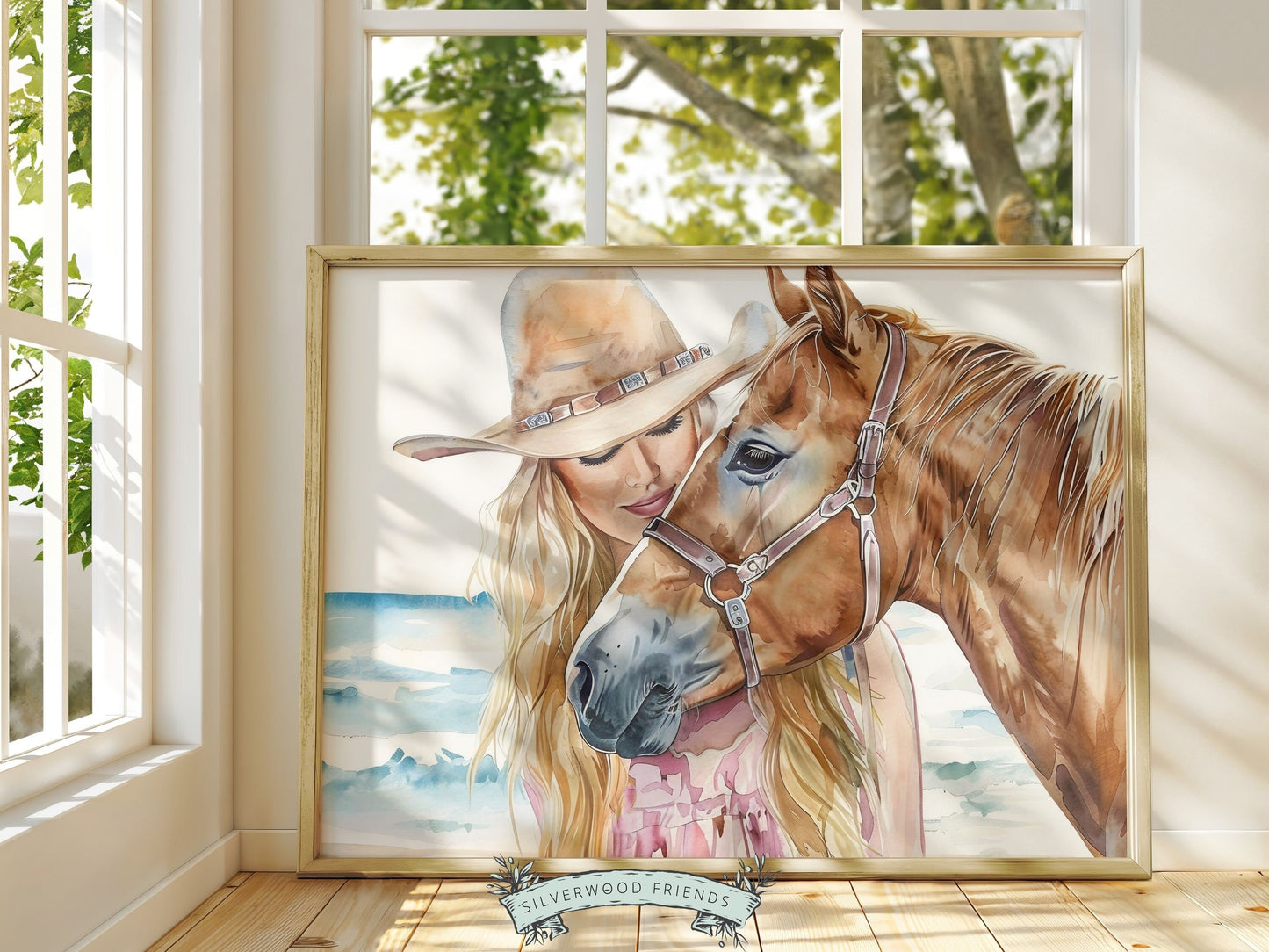 Coastal Cowgirl Print, Beachy Wall Art, Cowgirl Horse Wall Art, Western Wall Decor, Preppy Room Decor, Horse Riding Wall Art Digital Print