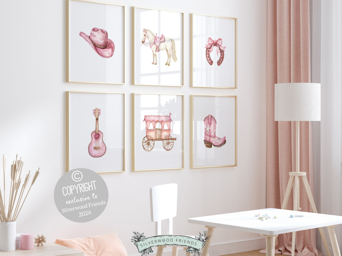 Cowgirl Nursery Prints, Cowgirl Nursery Decor, Baby Girl Western Nursery Decor, Girls Equestrian Horse Riding Nursery Wall Art Digital Print