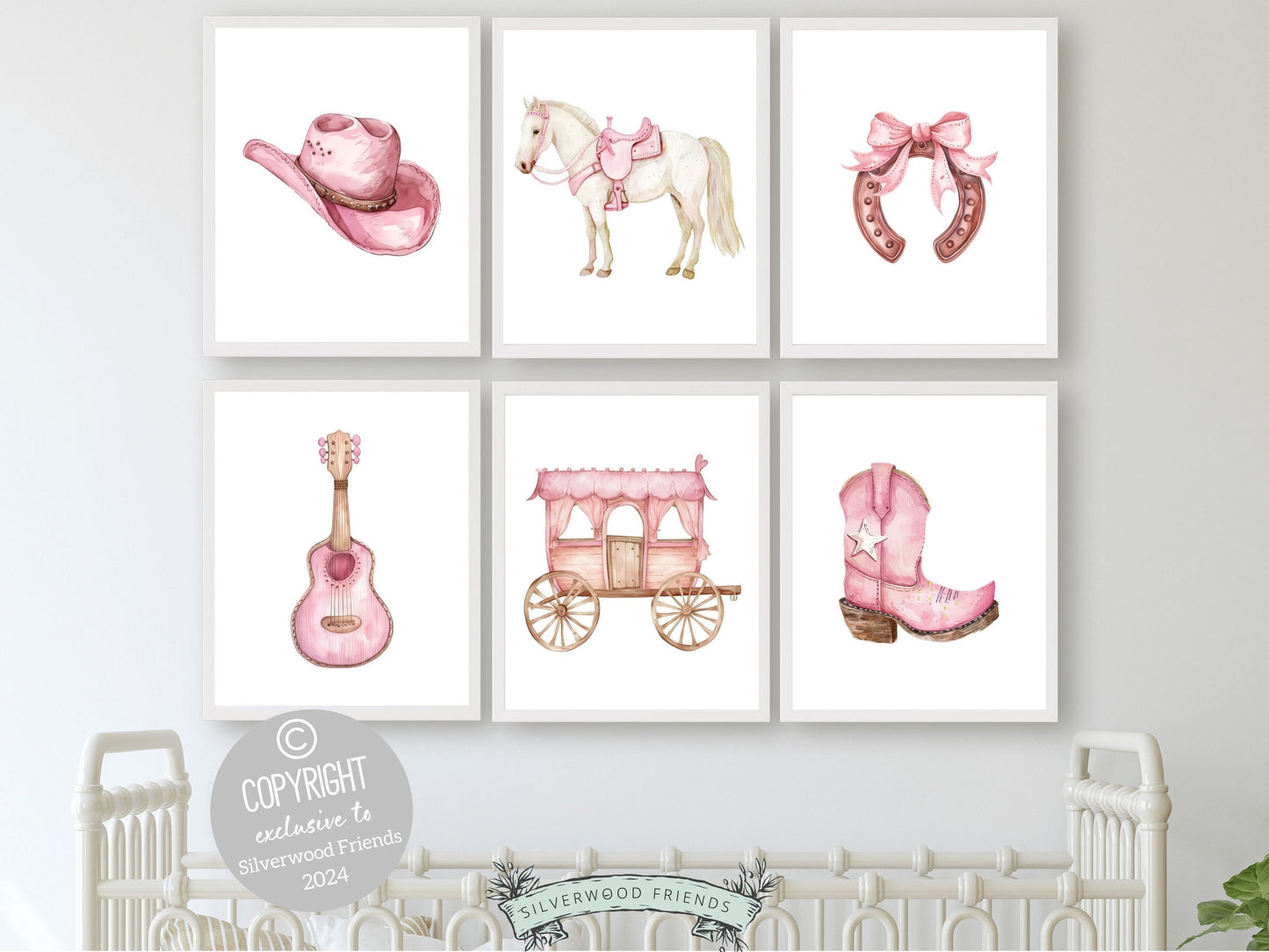 Cowgirl Nursery Prints, Cowgirl Nursery Decor, Baby Girl Western Nursery Decor, Girls Equestrian Horse Riding Nursery Wall Art Digital Print