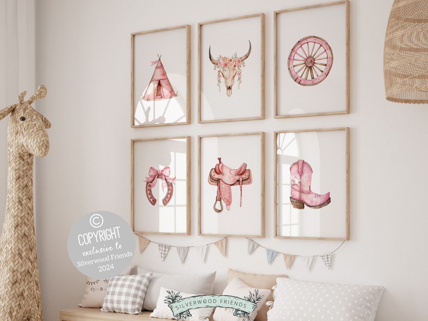 Cowgirl Nursery Prints, Cowgirl Nursery Decor, Baby Girl Western Nursery Decor, Girls Equestrian Horse Riding Nursery Wall Art Digital Print