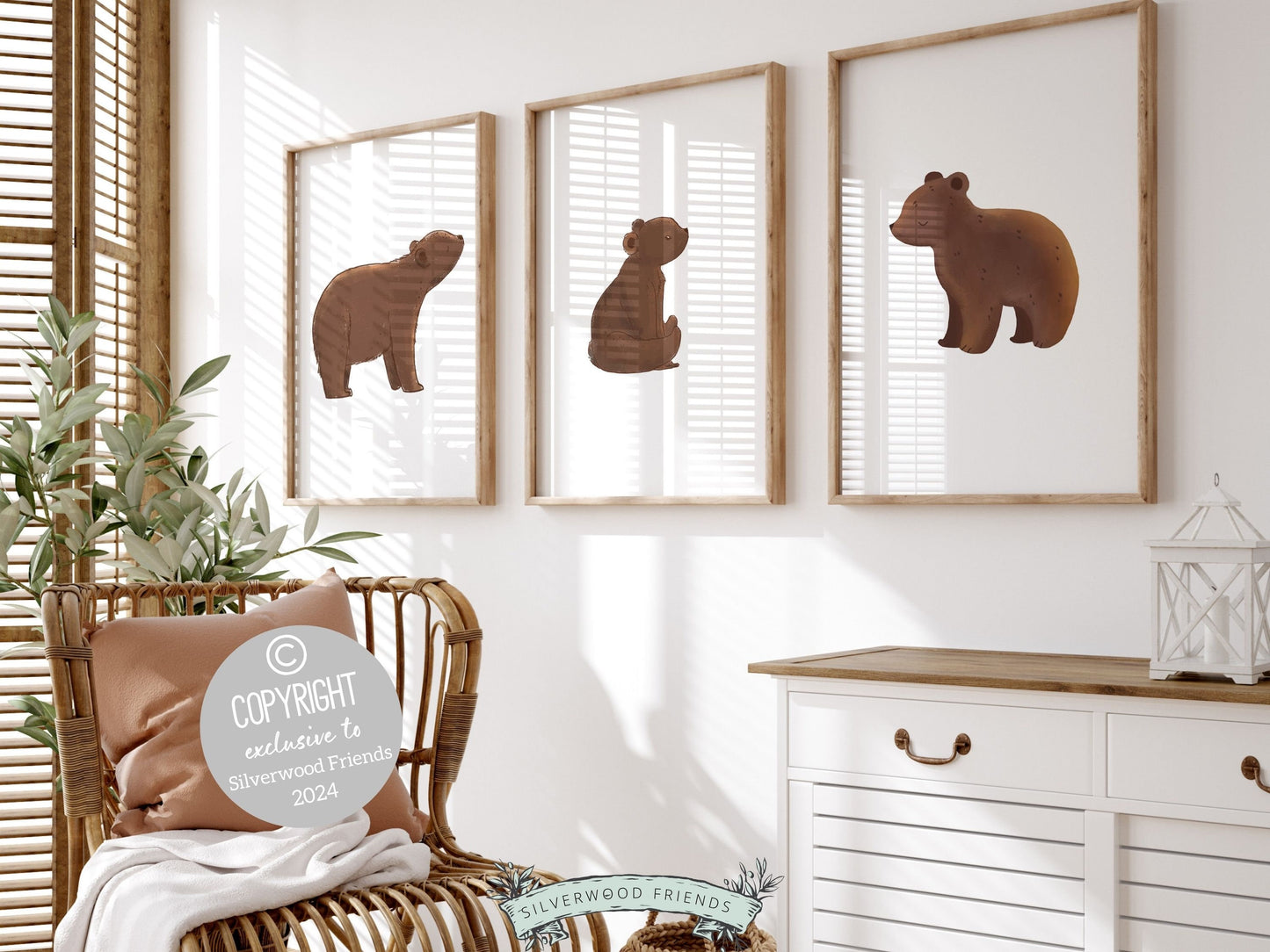 Bear Nursery Prints, Brown Bear Neutral Nursery Decor, Teddy Bear Nursery Wall Art, Woodland Bear Nursery Poster, Baby Bear Digital Prints