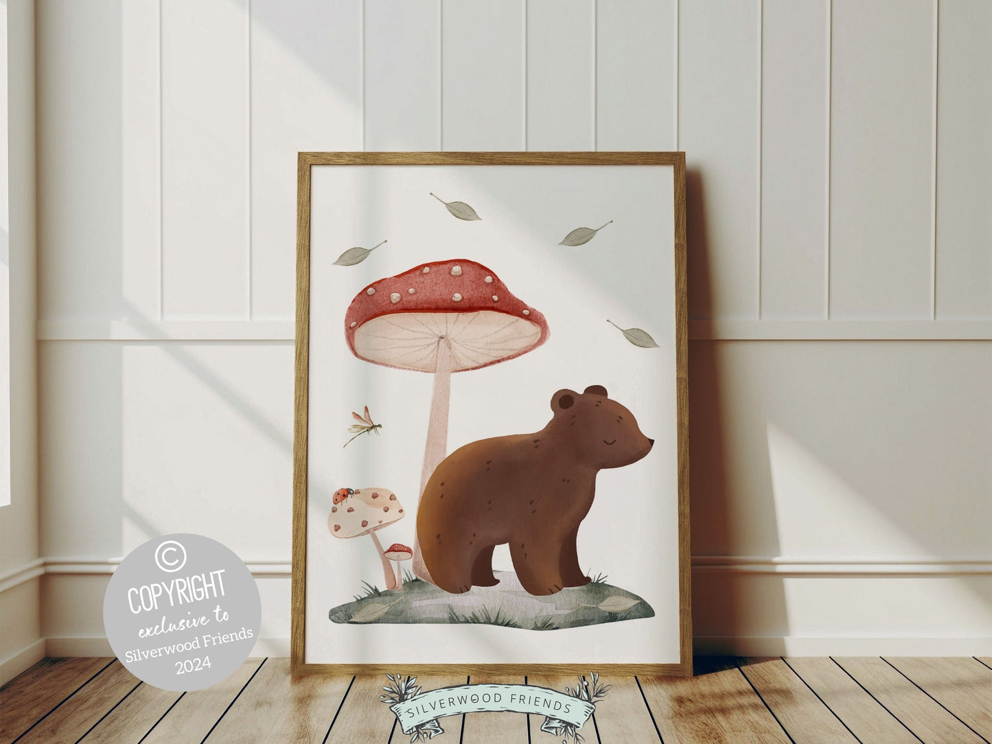 Woodland Mushroom Nursery Print Gift For Kids Woodland Mushroom Nursery Decor, Boho Kids Room Wall Decor Nature Nursery Theme Digital Prints