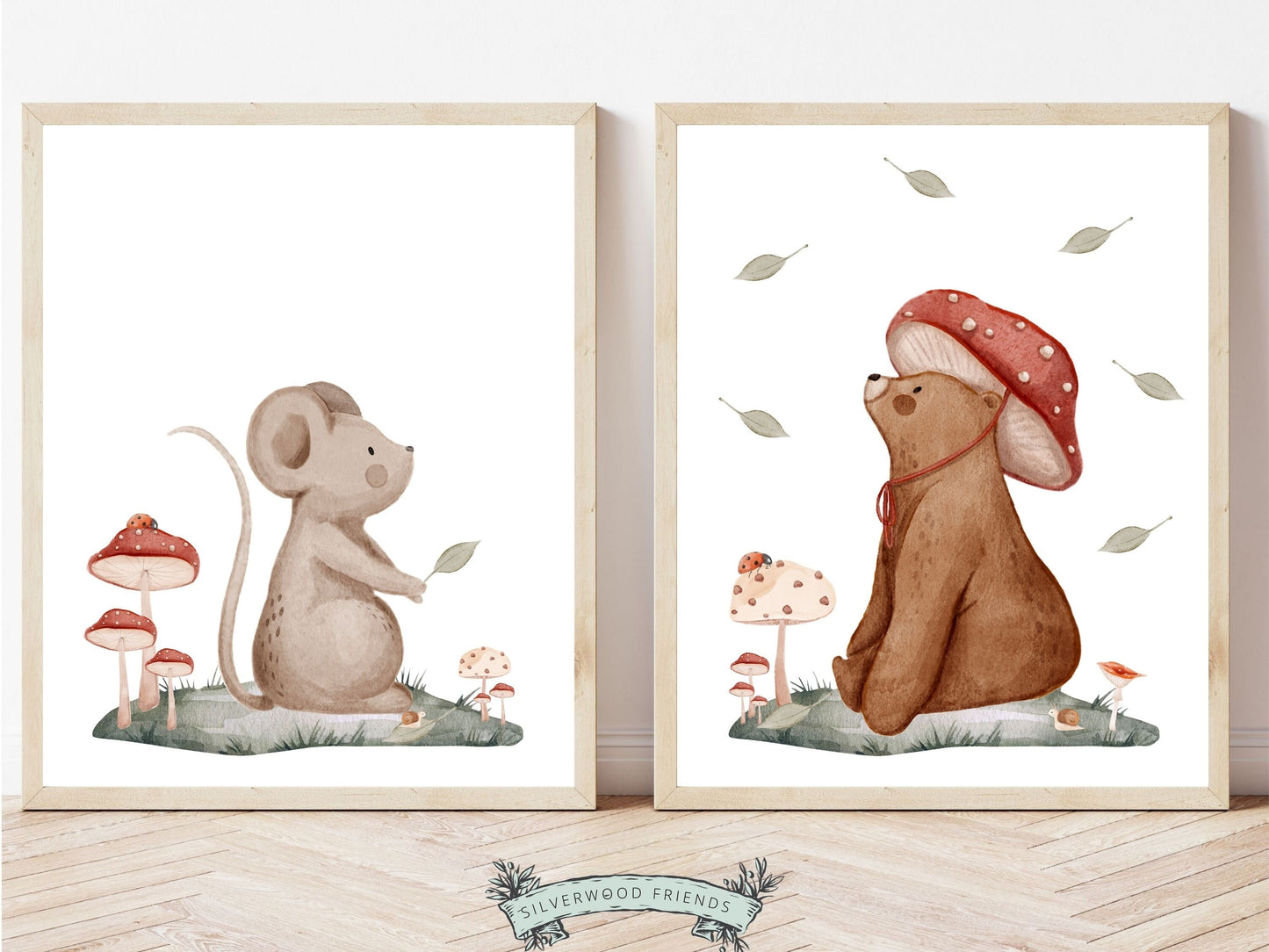 Woodland Mushroom Nursery Print, Woodland Mushroom Nursery Decor, Toddler Wall Decor Whimsical Woodland Nature Neutral Nursery Digital Print