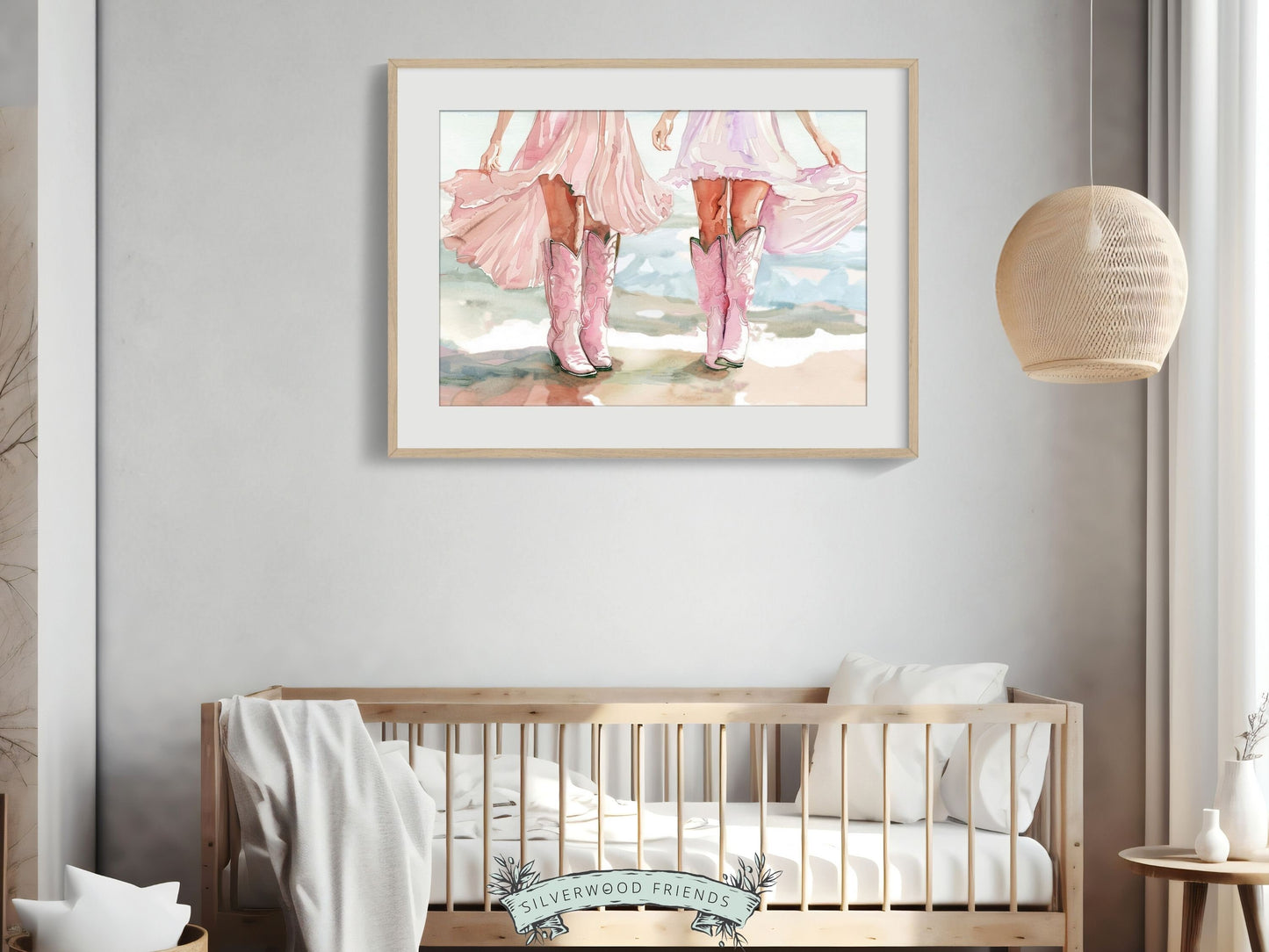 Coastal Cowgirl Print, Trendy Pink Cowgirl Boots Wall Art, Girly Western Wall Decor, Preppy Cowgirl Boots Room Decor Ocean Digital Prints