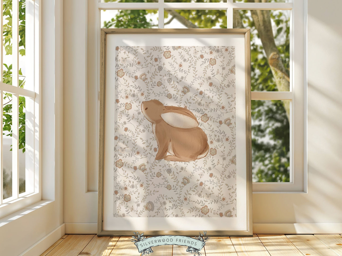 Bunny Wildflowers Nursery Print - Set of 3