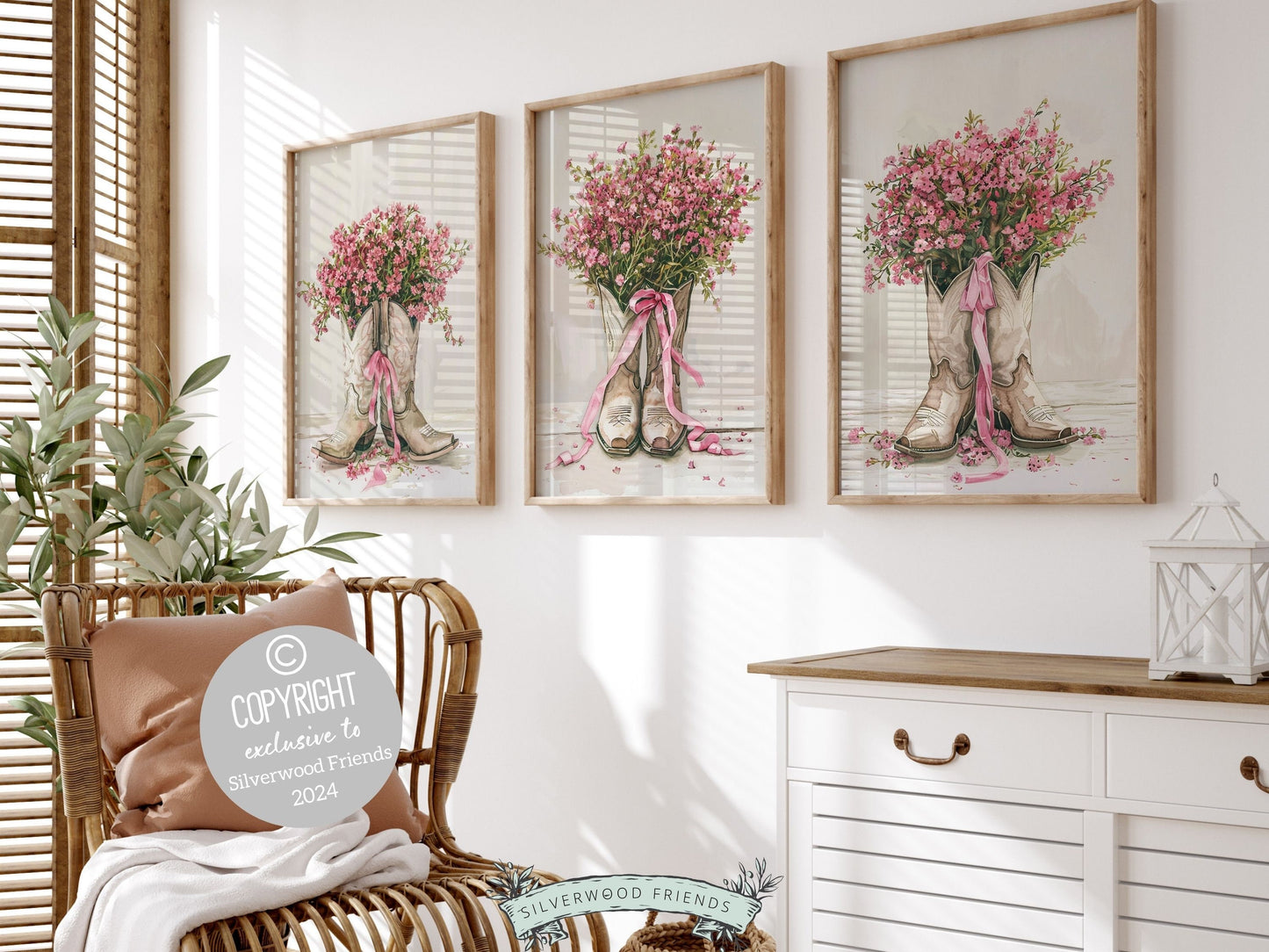 Cowgirl Boots Print, Cowgirl Nursery Decor, Floral Western Nursery Decor Coastal Cowgirl Aesthetic Trendy Dorm Room Wall Decor Digital Print