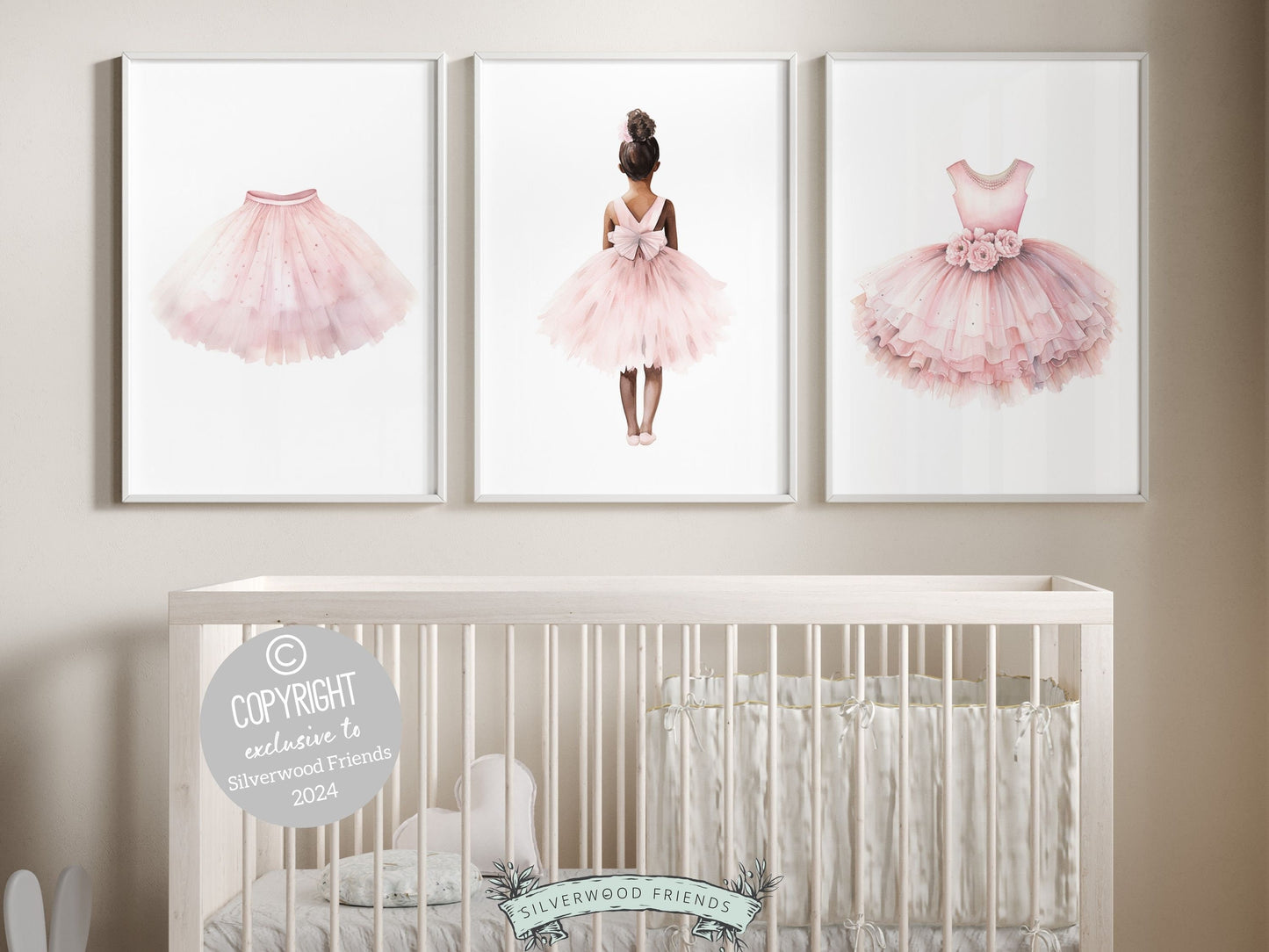 Ballet Nursery Prints, African American Ballerina Nursery Decor, Girls Ballet Nursery Wall Art, Black Ballerina Wall Decor Digital Prints