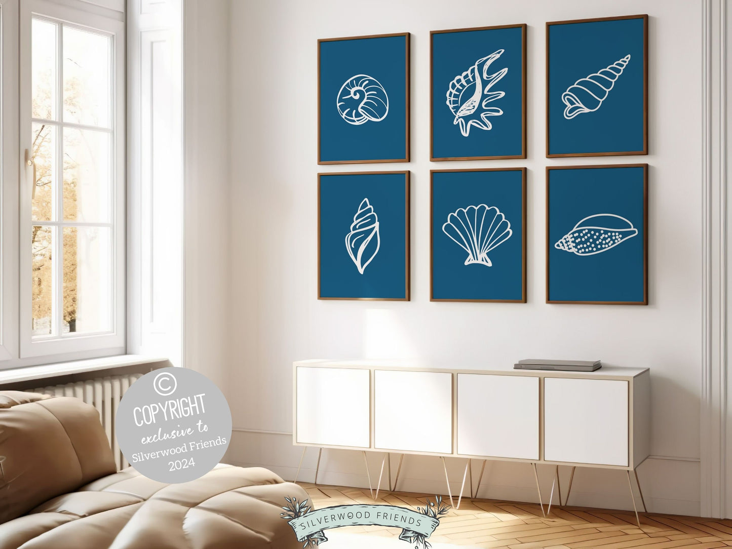 Seashell Coastal Prints, Beachy Wall Art, Under The Sea Nursery Print, Minimalist Nursery Wall Art Beach House Kids Room Decor Digital Print