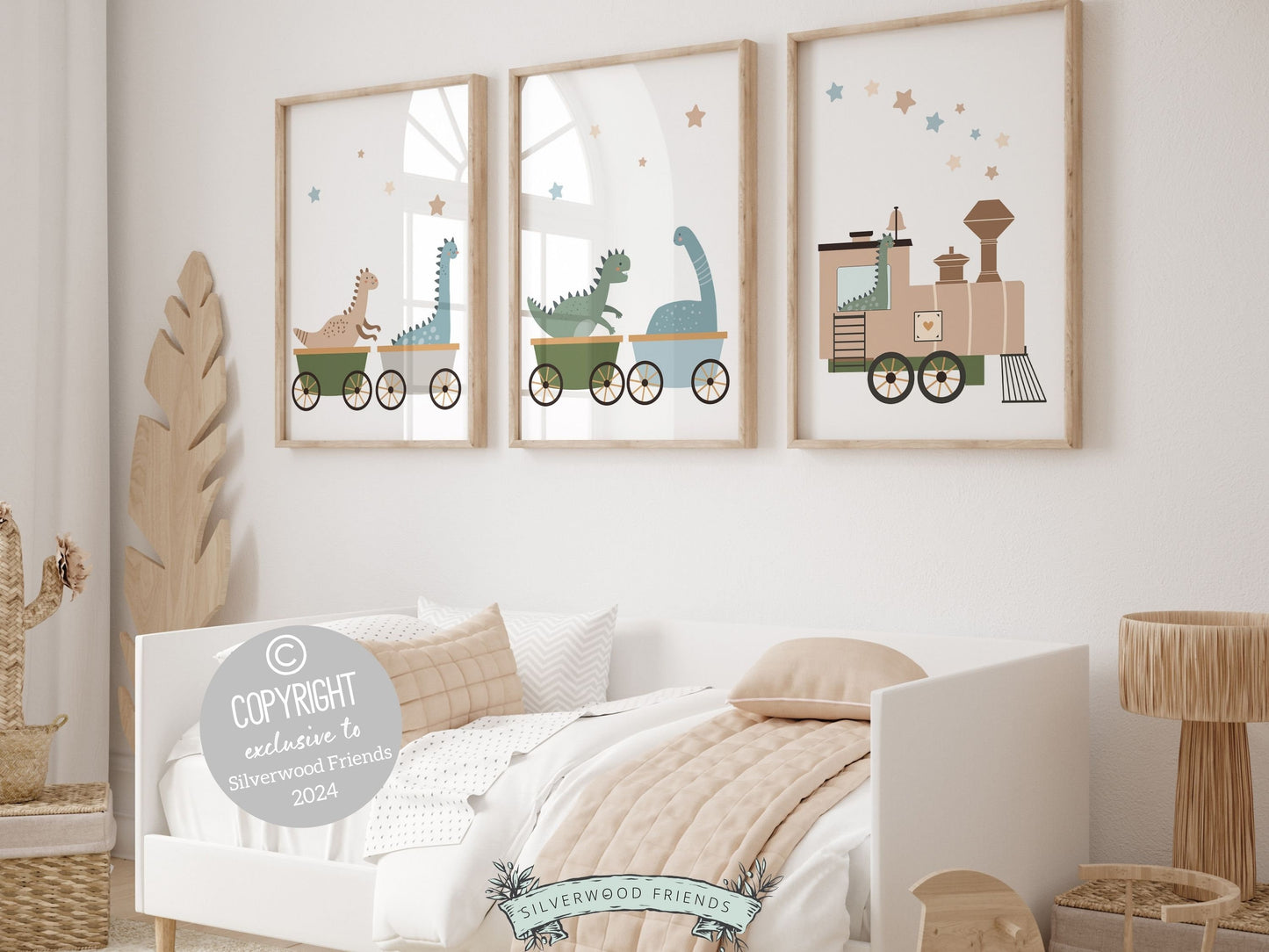 Dinosaur Nursery Prints, Transport Nursery, Dinosaur Playroom Print Set, Toddler Boys Room Decor, Baby Boys Dino Train Nursery Digital Print