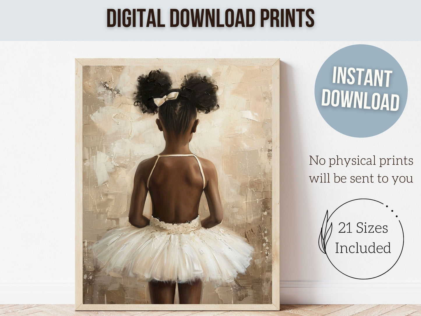 Black Ballerina Nursery Print, African American Ballerina Nursery Decor, Little Black Girl Ballet Nursery Wall Art, Black Girl Digital Print