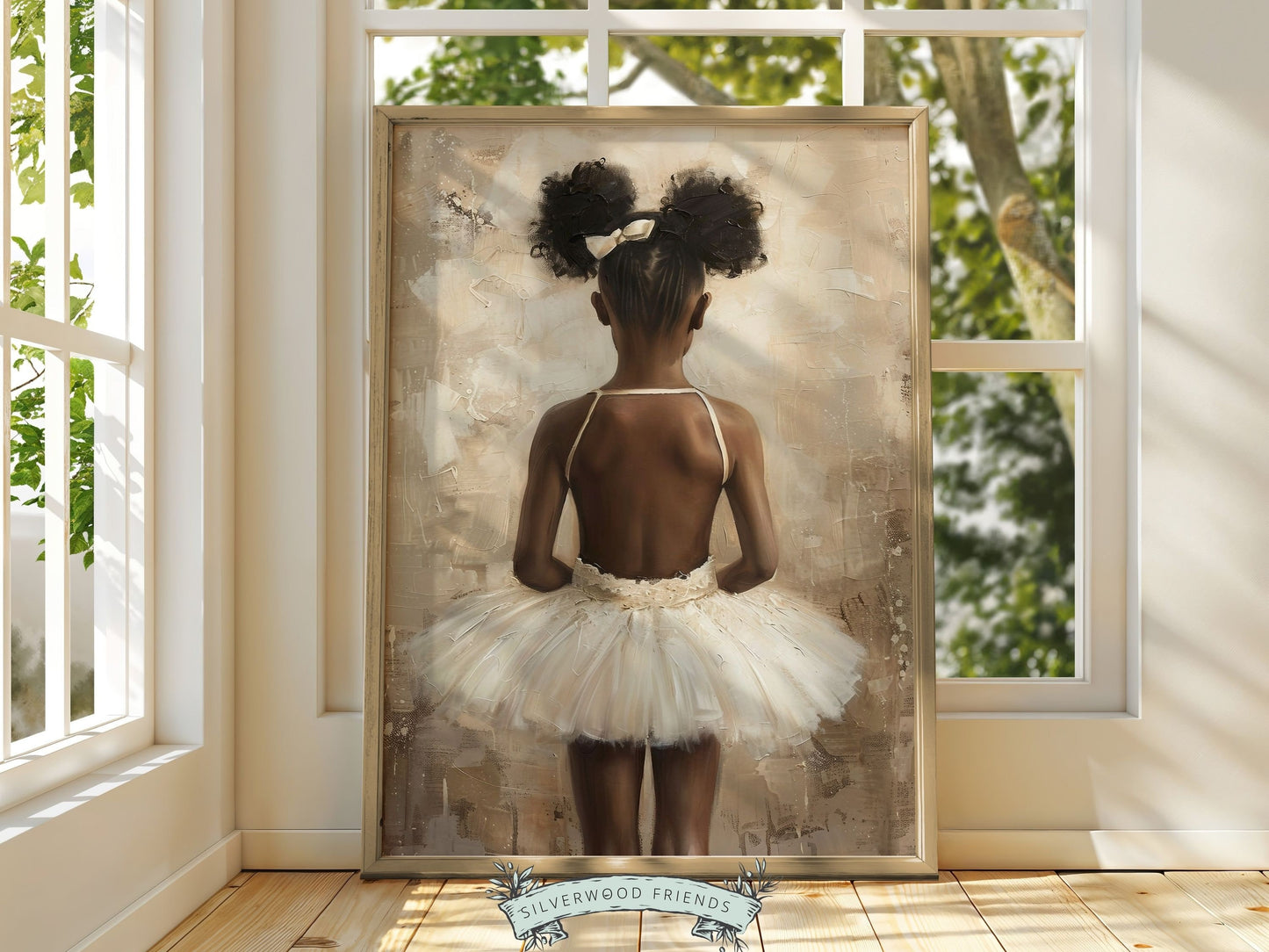 Black Ballerina Nursery Print, African American Ballerina Nursery Decor, Little Black Girl Ballet Nursery Wall Art, Black Girl Digital Print