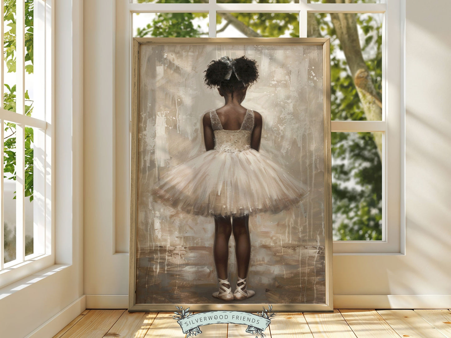 Black Ballerina Nursery Print, African American Ballerina Nursery Decor, Little Black Girl Ballet Nursery Wall Art, Black Girl Digital Print