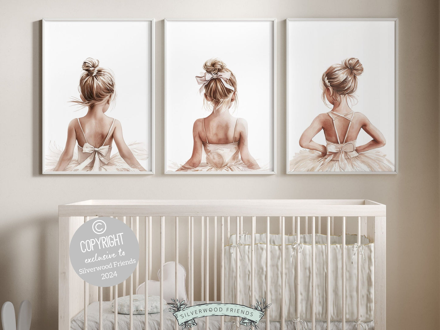 Set of 3 Ballet Nursery Prints featuring three adorable little ballerina's. Perfect for your ballet nursery decor or dance inspired bedroom, these charming prints inspire imagination and foster a love for ballet. Baby girl ballet gift