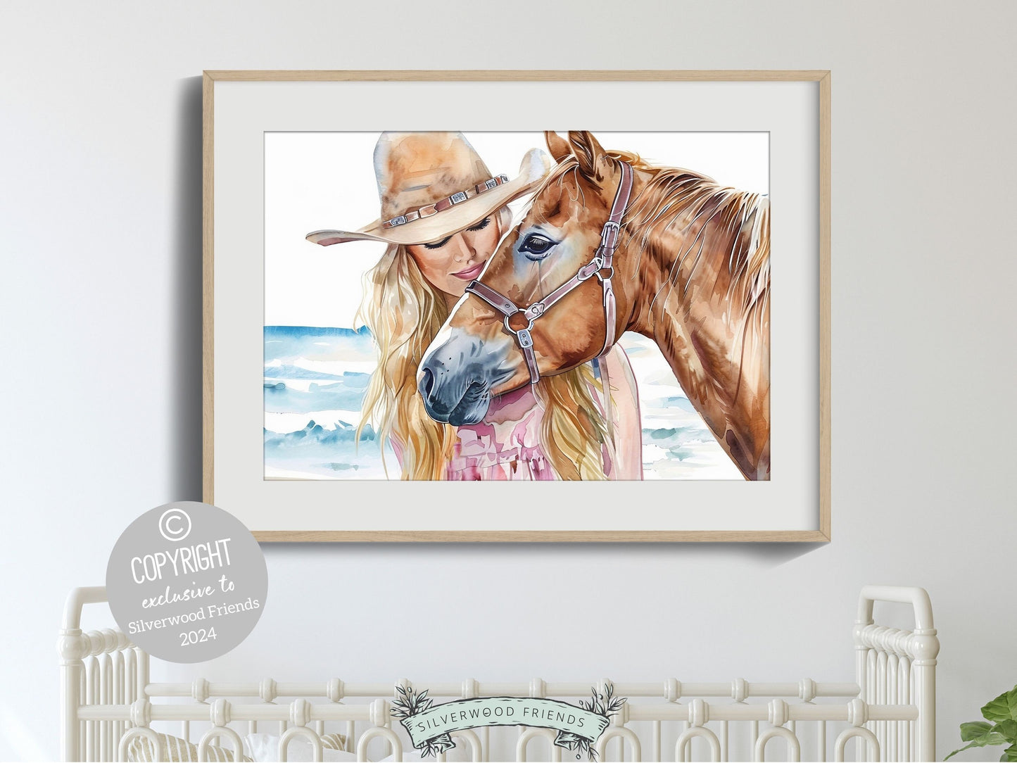 Coastal Cowgirl Print, Beachy Wall Art, Cowgirl Horse Wall Art, Western Wall Decor, Preppy Room Decor, Horse Riding Wall Art Digital Print