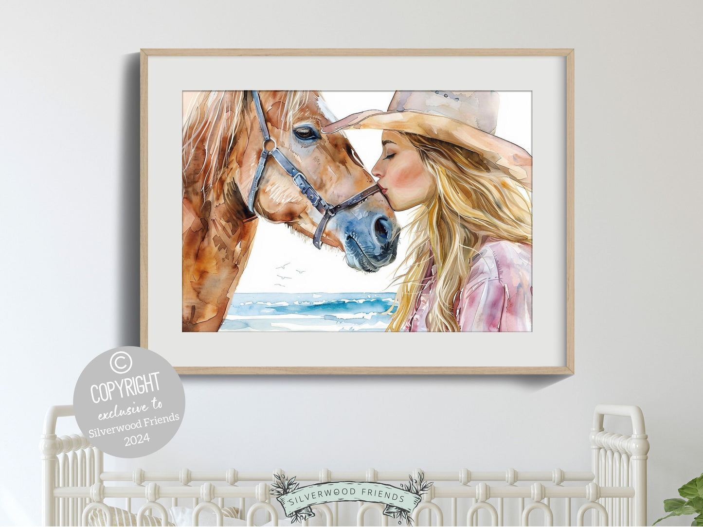 Coastal Cowgirl Print, Beachy Wall Art, Cowgirl Horse Wall Art, Western Wall Decor, Preppy Room Decor, Horse Riding Wall Art Digital Print