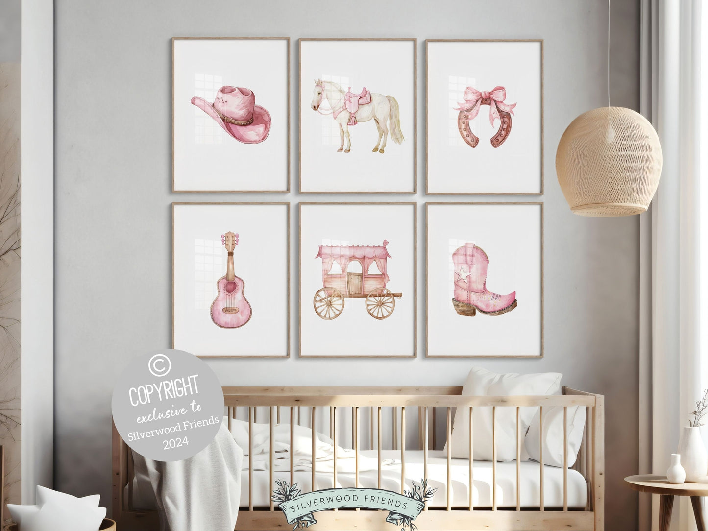 Cowgirl Nursery Prints, Cowgirl Nursery Decor, Baby Girl Western Nursery Decor, Girls Equestrian Horse Riding Nursery Wall Art Digital Print