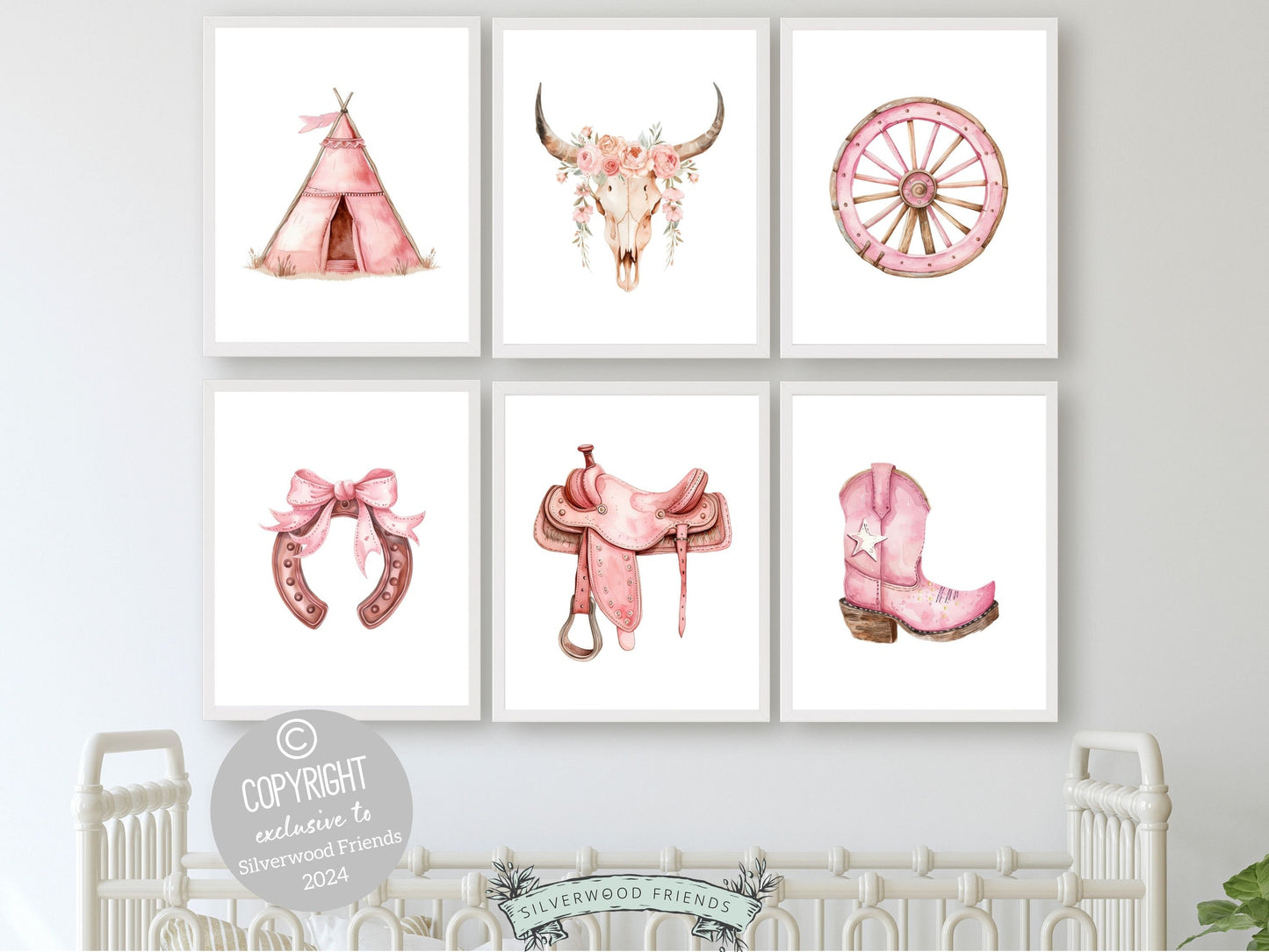 Cowgirl Nursery Prints, Cowgirl Nursery Decor, Baby Girl Western Nursery Decor, Girls Equestrian Horse Riding Nursery Wall Art Digital Print