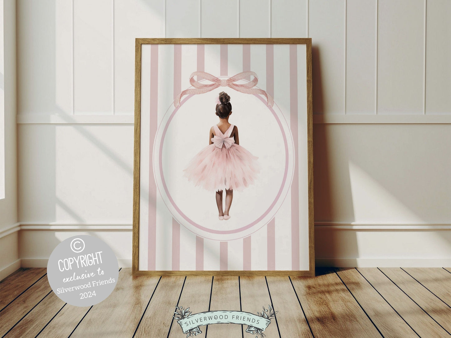 Baby Girl Ballet Nursery Print, African American Ballerina Nursery Decor, Newborn Ballet Gift,Little Black Girl Ballet Nursery Digital Print