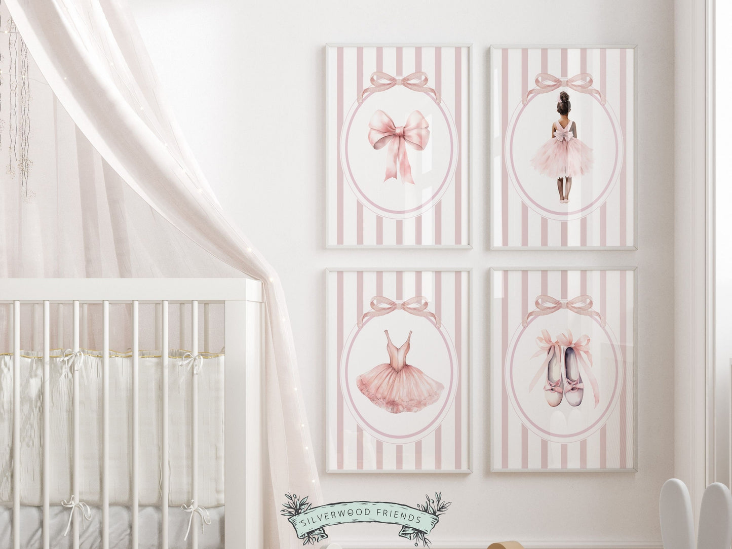 Baby Girl Ballet Nursery Print, African American Ballerina Nursery Decor, Newborn Ballet Gift,Little Black Girl Ballet Nursery Digital Print