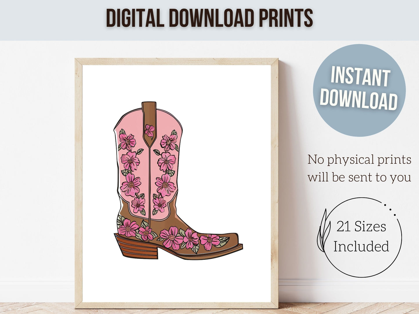 Pink Cowgirl Boot Prints, Girls Pink Cowgirl Nursery Decor, Baby Girl Western Nursery Decor, Baby Girl Horse Nursery Wall Art Digital Prints