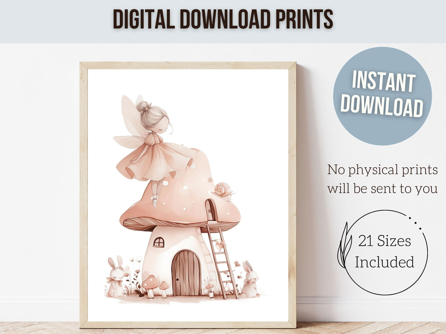 ORIGINAL Wildflower Fairy Nursery Print Gift For Baby Girl Fairy Nursery Decor, Fairies Nursery Wall Art Fairy Garden Digital Download Print