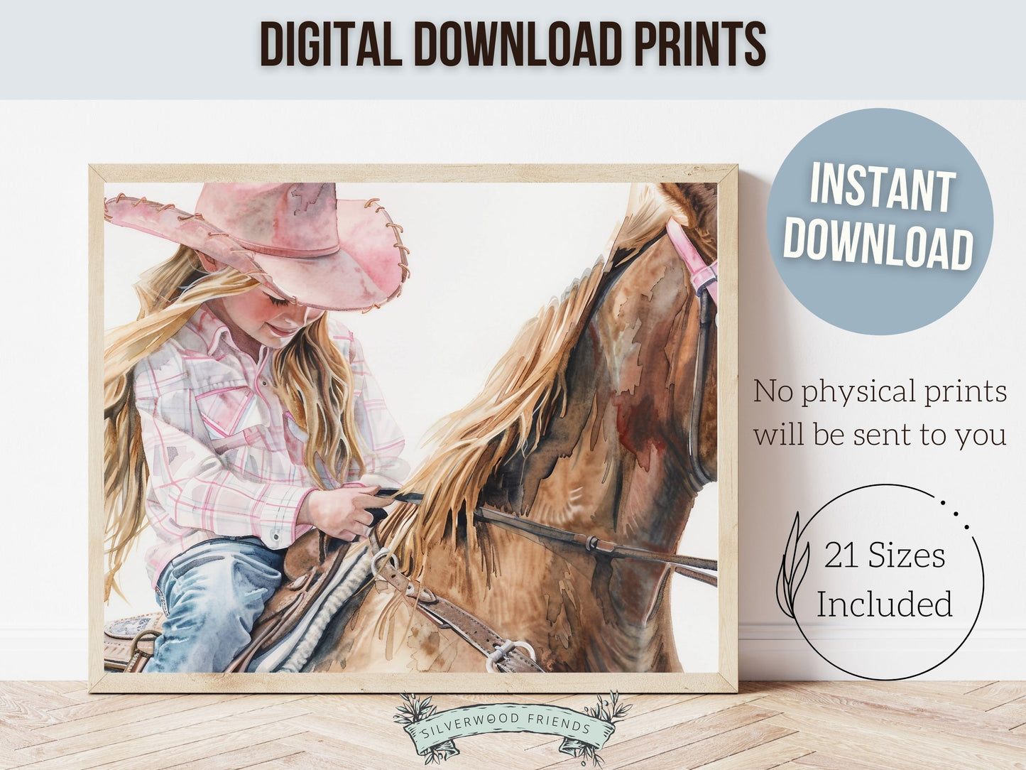 Cowgirl Nursery Print, Cowgirl Nursery Decor, Baby Girl Western Nursery Decor, Girls Horse Riding Equestrian Nursery Wall Art Digital Print